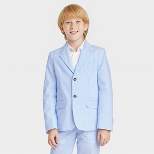 Boys' Seersucker Striped Suit Jacket - Cat & Jack™ Blue