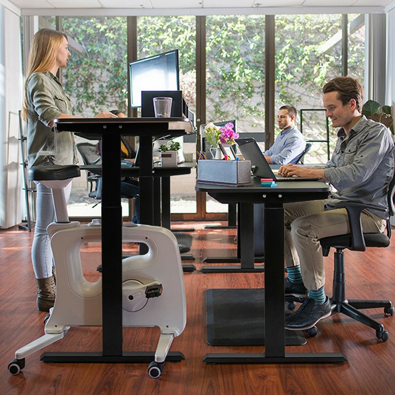 Costway Hand Crank Sit to Stand Desk Frame Height Adjustable Standing Base Black, 4 of 11