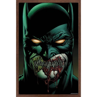 Trends International DC Comics Batman - Batman with Stitched Lips Framed Wall Poster Prints