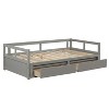 NicBex Twin Size Modern Bed Frame Sofa Bed with Trundle & Storage,Extending Daybed Platform Bed for Bedroom,Study,Kids Room - 4 of 4
