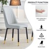 Lyngins Modern Armless Dining Chair Set of 2, PU Leather Kitchen Chair with Thickened Cushion, Metal Legs Living Room Chair for Dining Room - 3 of 4