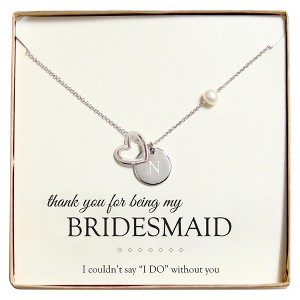 Monogram Bridesmaid Open Heart Charm Party Necklace - N, Women
