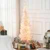 Whisen 5FT Prelit Slim Artificial Christmas Tree with 160 LED Lights and 294 Tips - Pink - 2 of 4