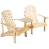 Outsunny Set of 3 Wooden Adirondack Chairs, Outdoor Double Seat with Center Table and Umbrella Hole for Patio, Backyard, Deck, Fire Pit - 4 of 4