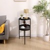 Contemporary Design 2-Tier Black Sofa Side Table - Sturdy Metal Frame & Wood End Table with Storage Space for Living Room - 2 of 4