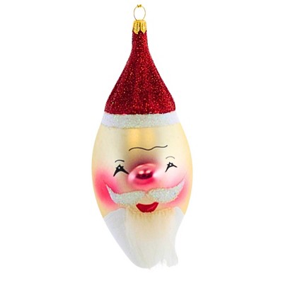 Italian Ornaments 5.5 Inch Oblong Santa Face Ornament Christmas Italian Tree Ornaments
