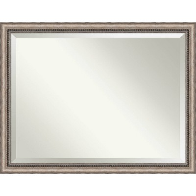 44" x  34" Lyla Ornate Framed Bathroom Vanity Wall Mirror Silver - Amanti Art