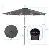 Sonkuki Patio 9FT LED Market Umbrellas With Solar Lights, Table Umbrella for Patio and Outdoor With Tilt Button for Deck and Pool - 3 of 4