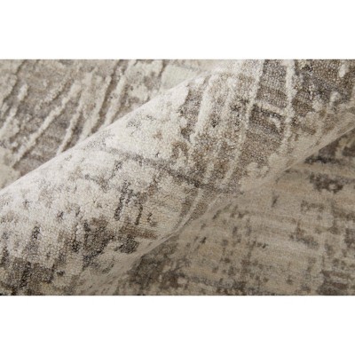 Gray Abstract Hand-Knotted Wool and Viscose Rug 2' x 3'