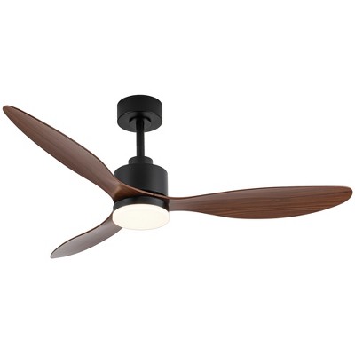 Airsurfer 52-Inch White Ceiling Fan with Remote, Reversible DC Motor, 3 ABS Blades & Color-Changing LED Light