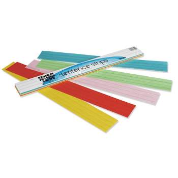 Rainbow Kraft Lightweight Sentence Strips, 5 Assorted Colors, 1-1/2" x 3/4" Ruled 3" x 24", 100 Strips