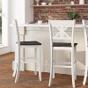 Taylor & Logan Wooden Barstool Antique White: Modern Farmhouse Cross Back, 29" Seat Height - 2 of 4