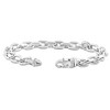 Pompeii3 Men's Polished Steel Single Tone Oval Clasp 7.5mm Link  8.5 " Bracelet - 2 of 3