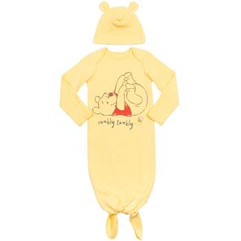 Disney Winnie the Pooh Baby Sleeper Gown and Hat Newborn to Infant