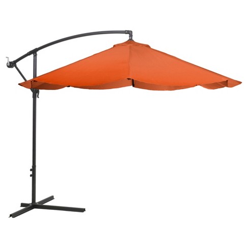 Offset 10 Aluminum Hanging Patio Umbrella Dark Orange Pure Garden Target