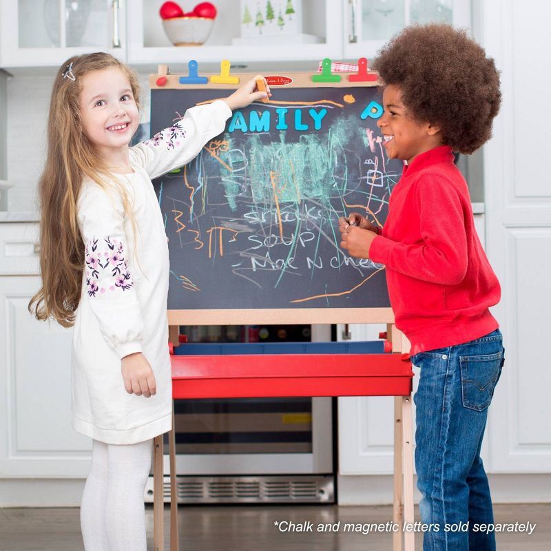 Melissa &#38; Doug Deluxe Magnetic Standing Art Easel With Chalkboard, Dry-Erase Board, and 39 Letter and Number Magnets, 5 of 16