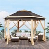 Yaheetech Gazebo Pop Up Canopy for Patio Backyard Garden Wedding Party, Khaki/Brown - image 2 of 4