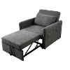 DOMETOUR Futon Convertible Sofa Chair Sleeper Sofa Bed, Adjustable Backrest Pull Out Velvet Sofa Bed for Living Room Bedroom Apartment - 2 of 4