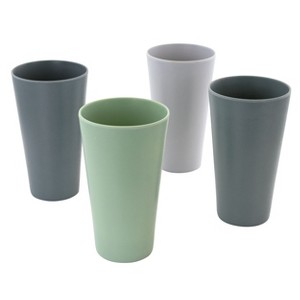 Gibson Home Grayson 4 Piece 20 Ounce Melamine Tumbler Set in Assorted Colors - 1 of 4