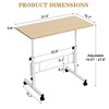 VECELO Small Standing Desk Adjustable Height, Mobile Computer Workstations with Wheels, Portable Rolling Laptop Table for Office - 3 of 4