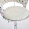DSVIMOY Counter and Bar Stool Swivel Adjustable Velvet Seat with Chrome Footrest for Modern Spaces, Off-White, 25.98"*12.99"*20.66" - 4 of 4