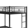 NicBex Twin Over Twin Metal Bunk Bed with Trundle and 2 Ladders for Kids,Girls,Boys - 4 of 4
