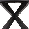 PAGED Patio Dining Table Wood Round Patio Table with Wood Tabletop and Black Metal Leg for Patio, Deck - 4 of 4