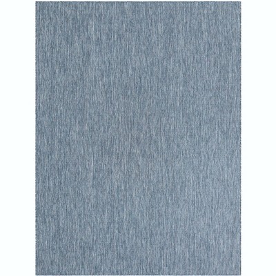 Navy Blue Easy-Care Synthetic 9' x 12' Outdoor Rug