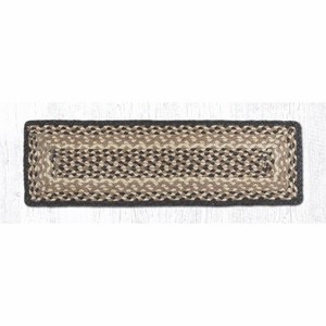 Earth Rugs Country Farmhouse Rectangle Stair Tread 27"x8.25" Jute Rug Chocolate - 1 of 3