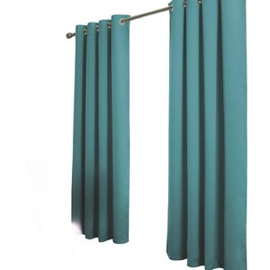 RT Designer Collection Anchorage Blackout Grommet Luxurious Modern Design Curtain Panel 54" x 95" Turquoise - 1 of 4