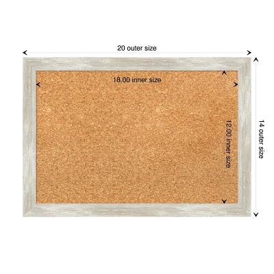 Natural Cork Board with Crackled Metallic Silver Frame