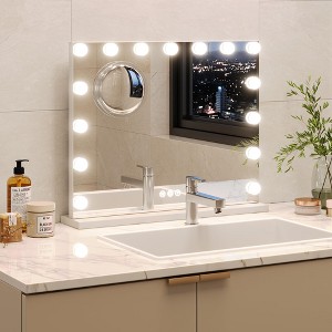 Vanity Mirror with Lights, Large Makeup Mirror, 3 Color Lighting Modes Tabletop, Fashion Bathroom Mirror for Dressing Room,Bedroom, Plug in - 1 of 4