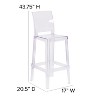 Emma and Oliver Ghost Barstool with Square Back in Transparent Crystal - 4 of 4