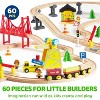 Joyfy 60PCS Wooden Train Track Set - Construction Express, Engineering Railway, Easter Birthday Toy Gift for Kids Toddlers Boys Girls 2-8 - 2 of 4