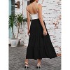 Clearlove Women Midi Skirt with Pockets Elastic High Waist A Line Lace Tiered Skirt - 4 of 4