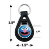 Sesame Street Grover Face Black Leather Keychain - 4 of 4