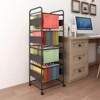 YIYIBYUS 4-Tier Rolling File Cart, Movable Hanging Files Stand with Wheels - 2 of 4