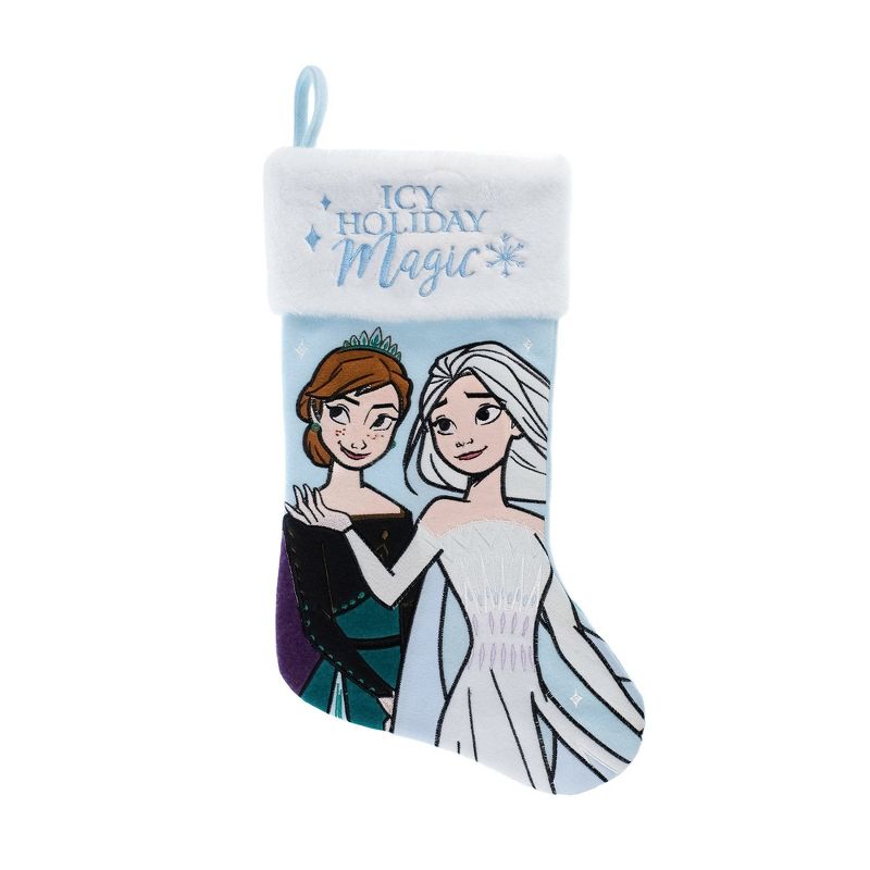 Frozen Elsa and Anna Applique Holiday Stocking 20", 1 of 4