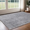 Light Blue and Silver Abstract Hand Woven Worn Faded Area Rug - 2 of 4