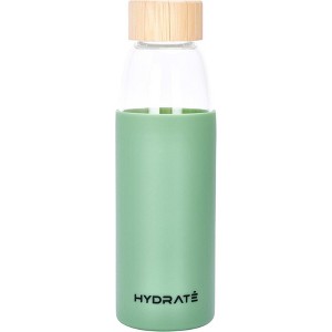 HYDRATE Bottles 20oz Glass Water Bottle with Bamboo Lid, Oliver Green - 1 of 4