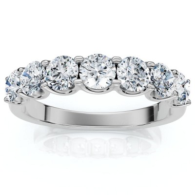 Pompeii3 1Ct TW Diamond U Prong 7-Stone Wedding Ring 14k Gold or Platinum Lab Created