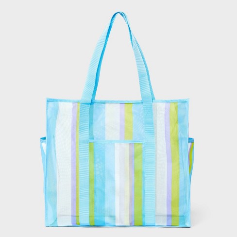 Mesh Tote Handbag - Shade & Shore™ Blue/striped : Target