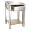 Wood and Mirror Modern Accent Table Beige - Olivia & May: Glam Style, Fully Assembled, Indoor Use - 3 of 4