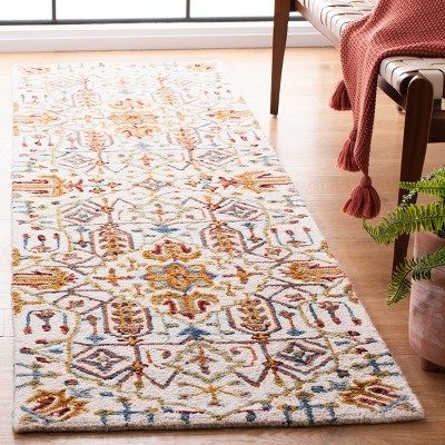 Ivory and Grey Hand-Tufted Wool Runner Rug, 2'3" x 8'