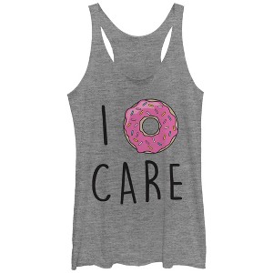Women's CHIN UP I Donut Care Racerback Tank Top - 1 of 3