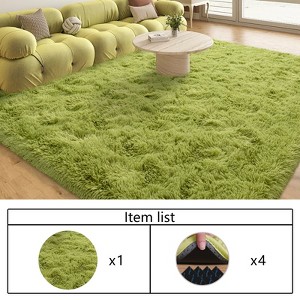 LOVEVOOK 4x6 Feet Area Rugs for Living Room Bedroom, Non-Slip Rug, Carpet for Home Dorm Decor, Comes with 4 Carpet Anti Slip Stickers - 1 of 4