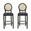 2pcs Leather and Wooden Counter Heighe Barstools for living room-Christopher Knight Home - 2 of 4