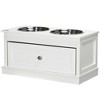 PawHut Large Elevated Dog Bowls with Storage Drawer Containing 21L