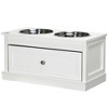 Pawhut Large Elevated Dog Bowls With Storage Drawer Containing 21l