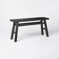 Elden Wood Bench With Woven Back And Loose Cushion Seat - Threshold ...
